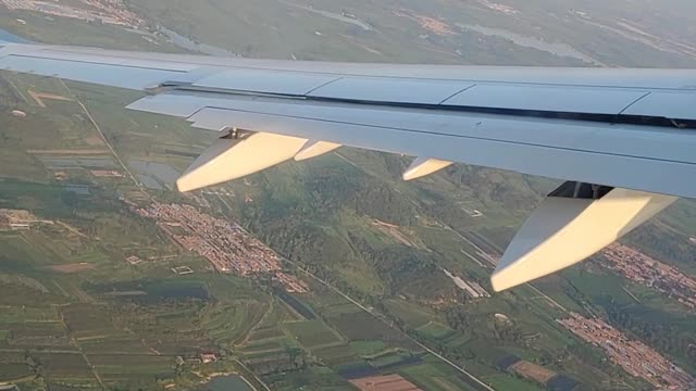 a plane taking off from Japan