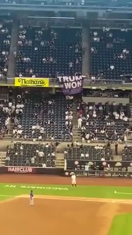 Libs FUME After Fans Unfurl GIANT "Trump Won" Sign in Yankee Stadium