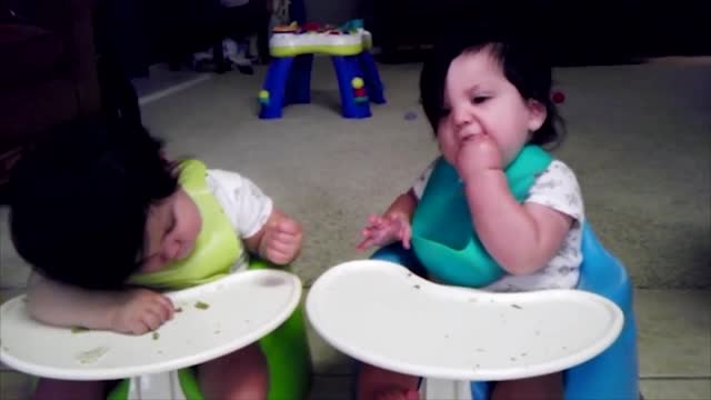 baby stealling food - funny reaction