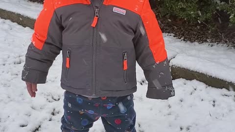 First snow experience for grandson