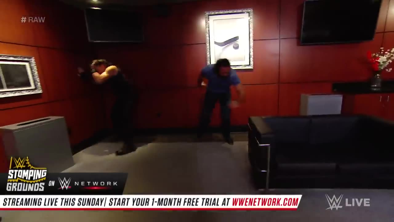 Roman Reigns storms into Shane McMahon’s VIP room