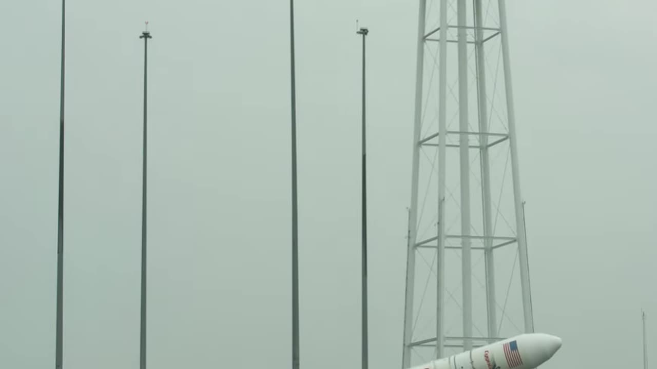 Antares Rocket Raised on Launch Pad