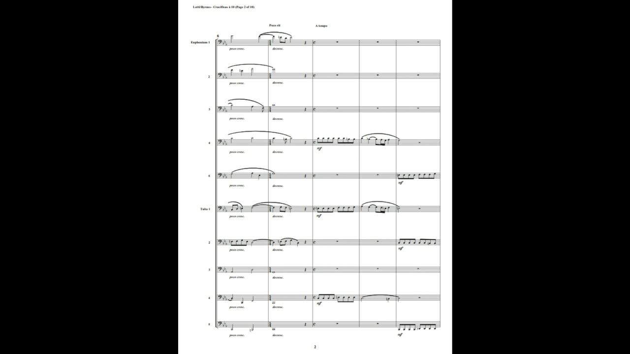 Antonio Lotti – Crucifixus a 10 (Euphonium-Tuba Choir)