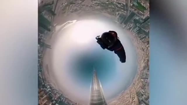 This man is jumping off the tallest building in the world