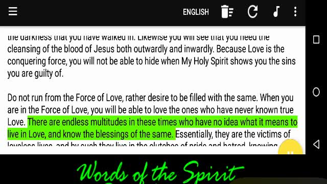 Words of the Spirit. Sept 4 2022