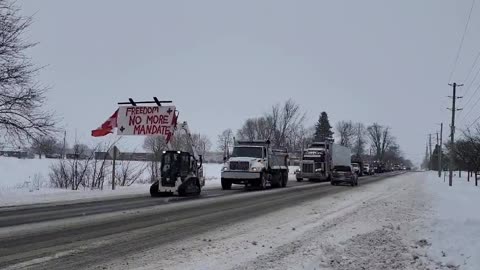 Hundreds of trucks and cars just finished a slow roll convoy through my hometown Aylmer, Ontario.