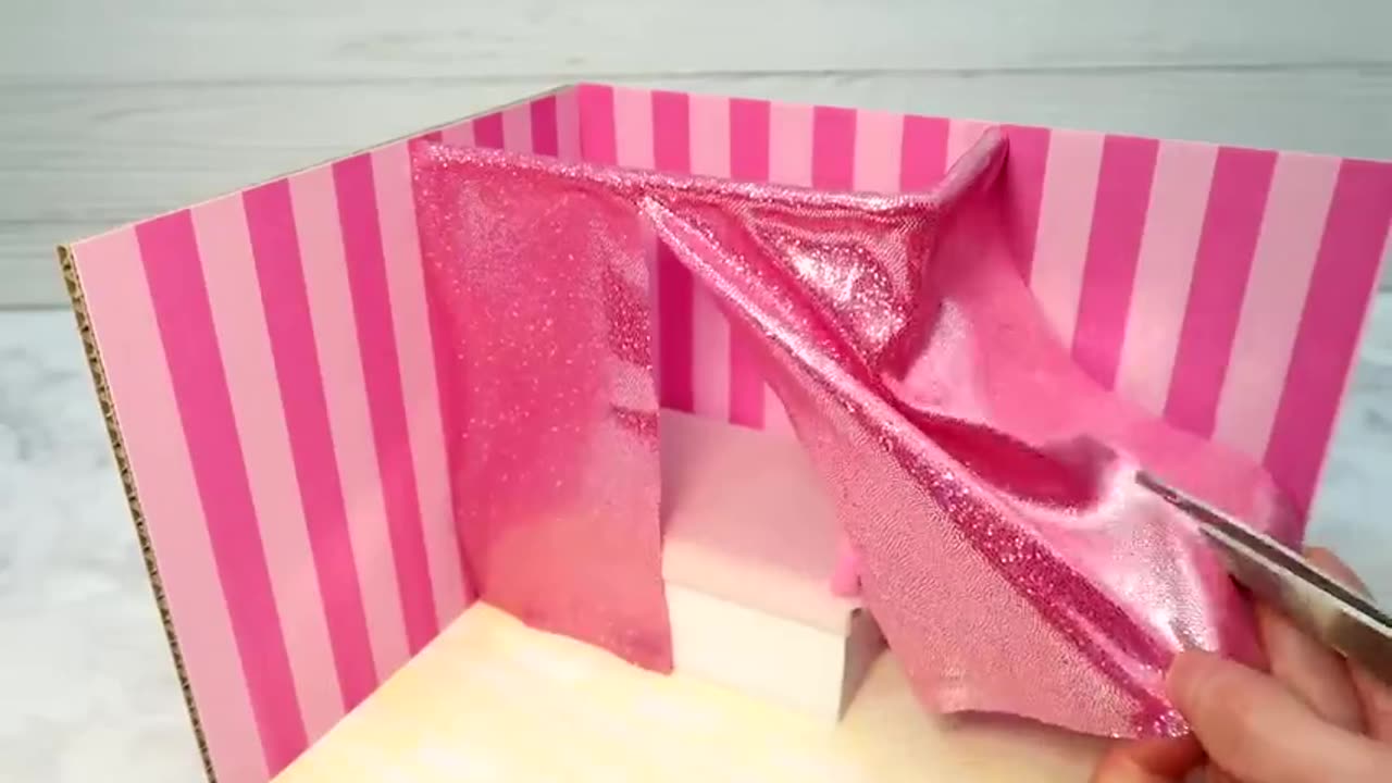 DIY Miniature Cardboard House - Victorias Secret Style Bedroom