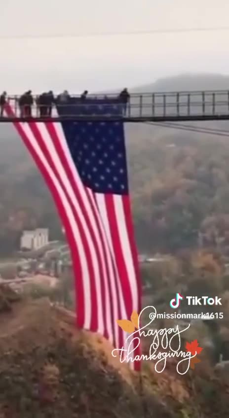 Patriots Hang Their American Flag
