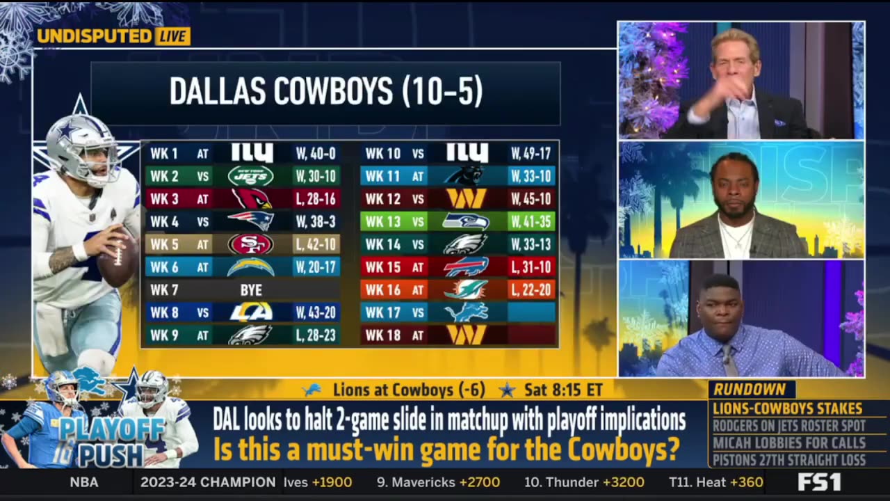 UNDISPUTED Skip Bayless reacts Dak and Cowboys are 6-point favorites over the Lions