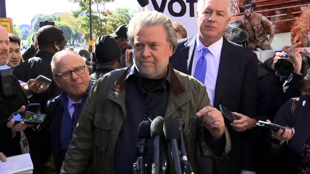 Bannon speaks out against Nancy Pelosi and the 'illegitimate Biden regime' in response to sentencing