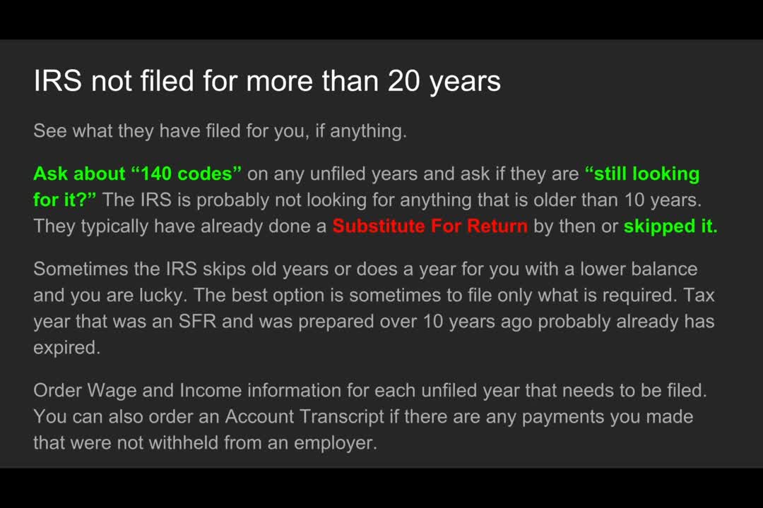 20 Years or More Of Unfiled Tax Returns: Here's What You Do