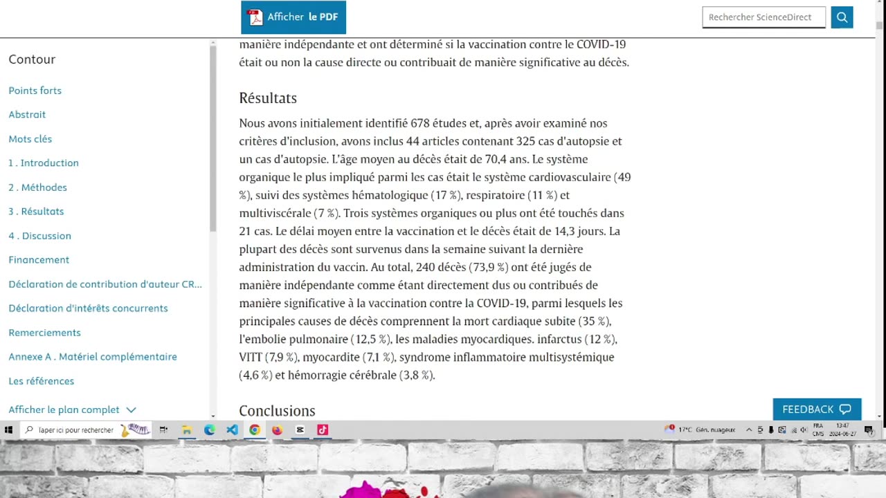 analyse et statistiques des Mortalité et Maladies Liées au Vaccin Anti-COVID