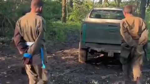 Russian draftees surrendering.