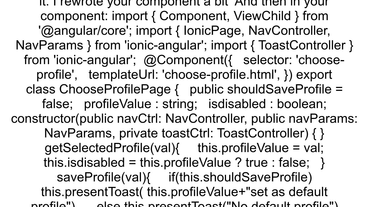 Ionic 23 How to programmatically uncheck a check box