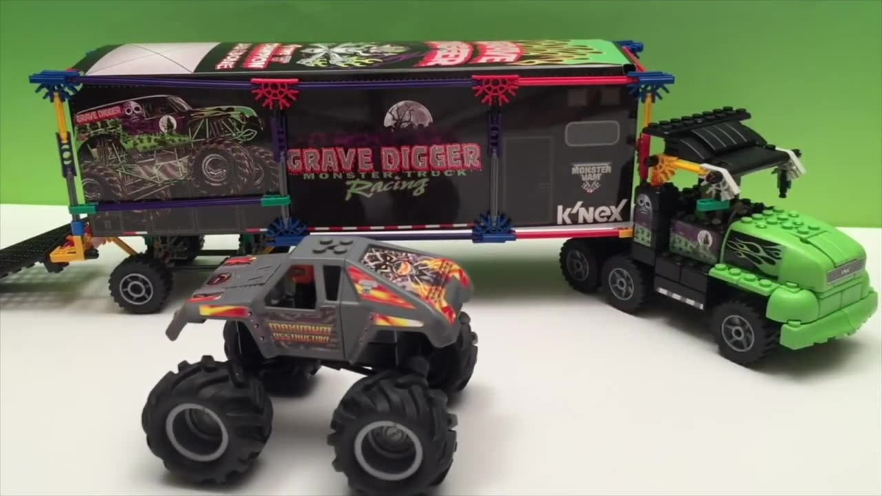 MONSTER JAM | GRAVE DIGGER | KNEX TRANSPORTER RIG | EL TORO LOCO | HOT WHEELS MONSTER TRUCKS | MAX-D