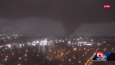 NOW - Multi-vortex tornado rips through parts of New Orleans.