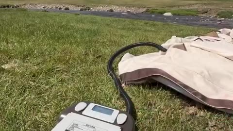 Catching own dinner and an inflatable house