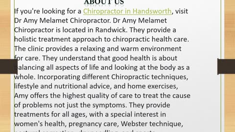 Chiropractor in Handsworth