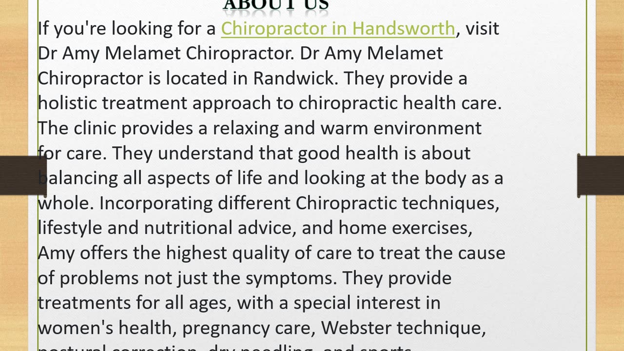 Chiropractor in Handsworth