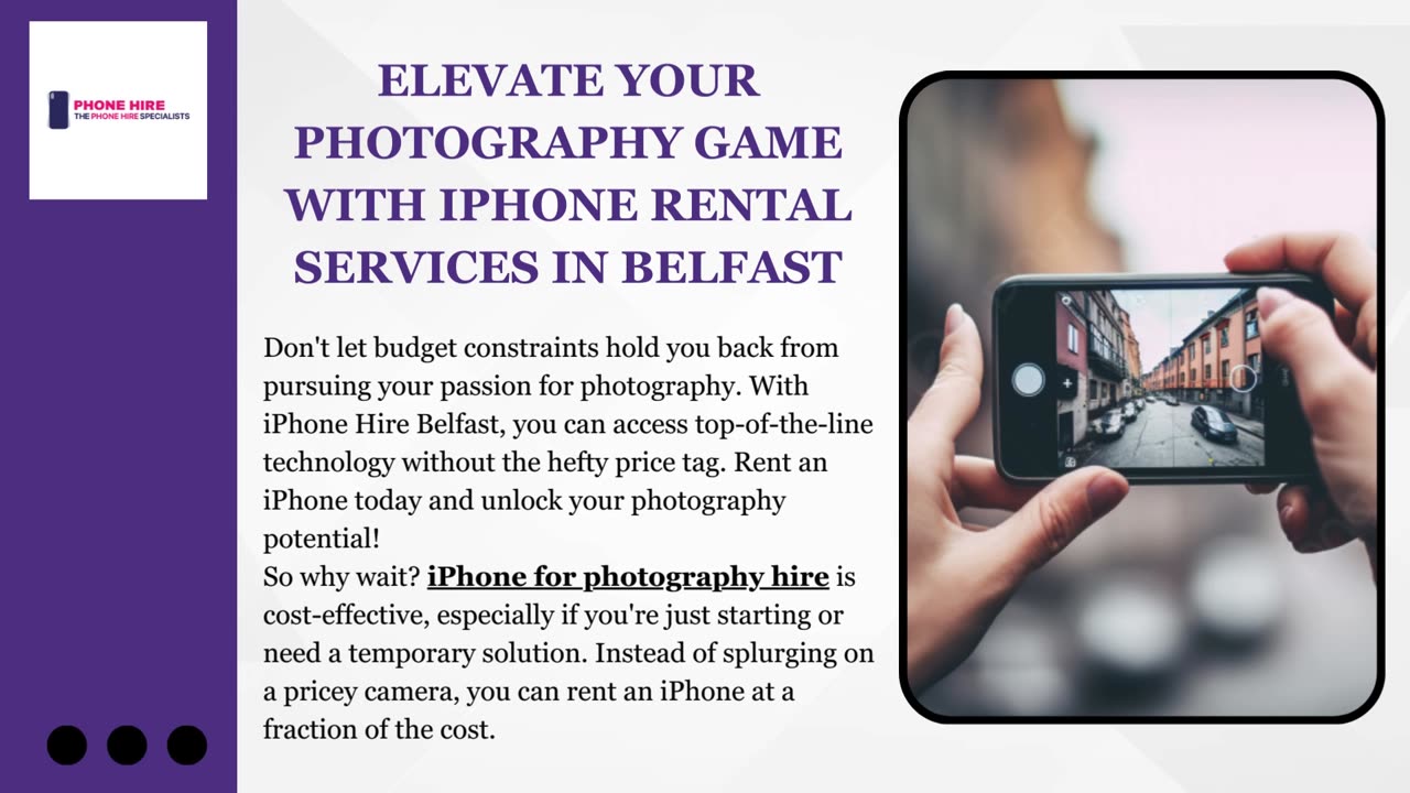 Elevate Your Photography Game with iPhone Rental Services in Belfast