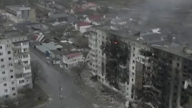 Drone footage of Bordyanka, Ukraine