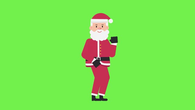 Santa Claus celebrating on green background