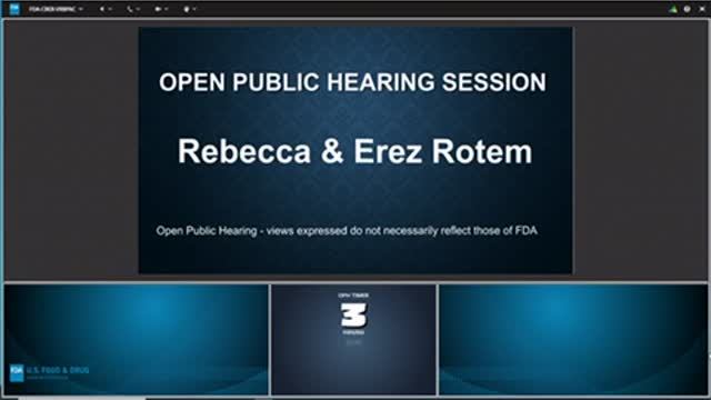 Rebecca & Erez Rotem - FDA Meeting - 4/6/2022 - Public Comment