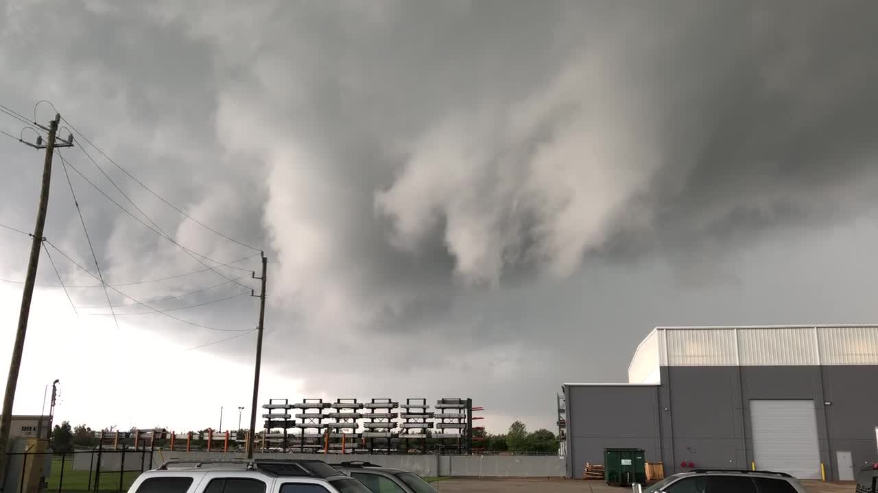 Tornado begins to form out of Tropical Storm Imelda