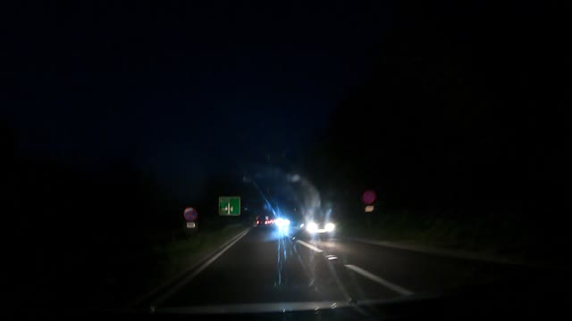 Driving at night. Speedlapse. GoPro.