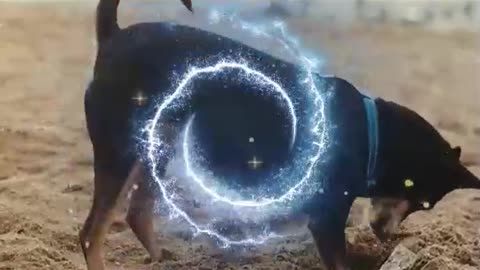 The dog finds his targeted thinks
