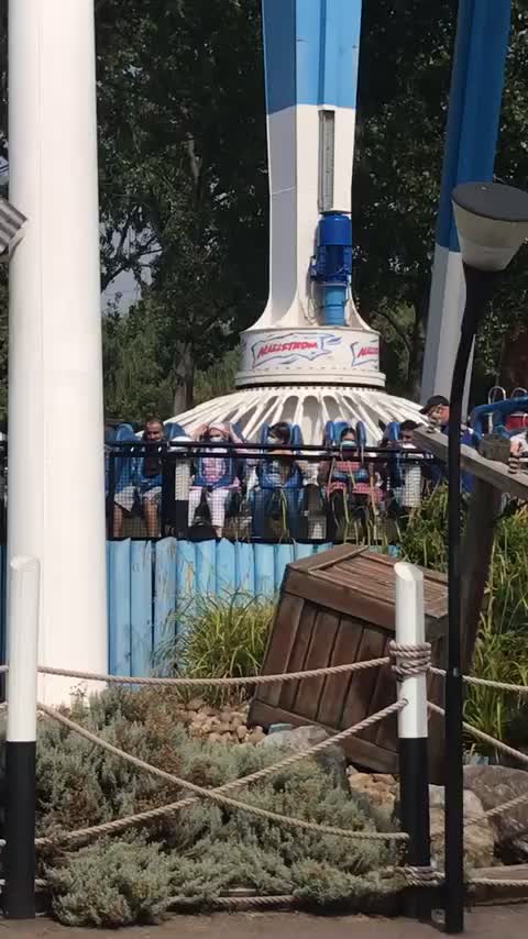 Enjoying at theme park ride