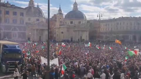 Rome, Italy: Protests Erupt as Vaccine Mandate Set to Begin Oct. 15, 2021