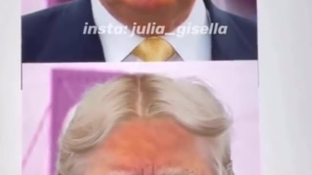 Trump tries the middle part challenge lol. 2