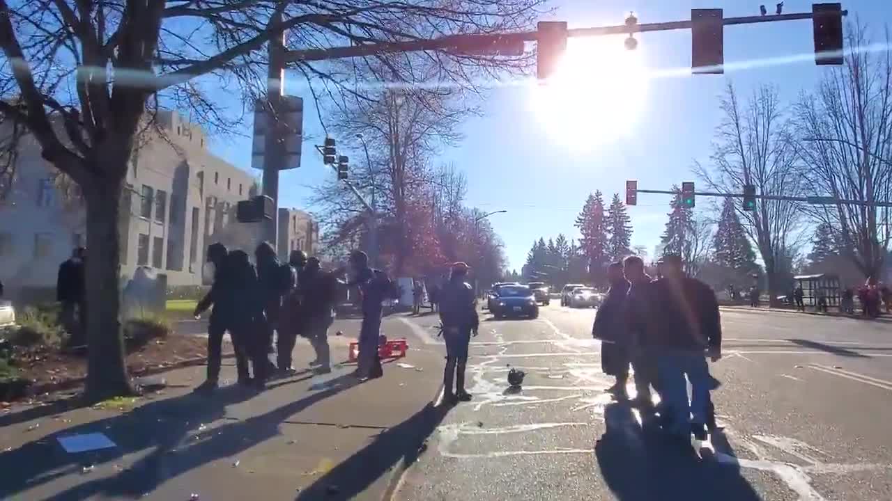 HEALING: Pro-America v Antifa, bear spray, paintballs, and gun shots!
