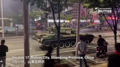 Tanks are being put on the streets in China to protect the banks.