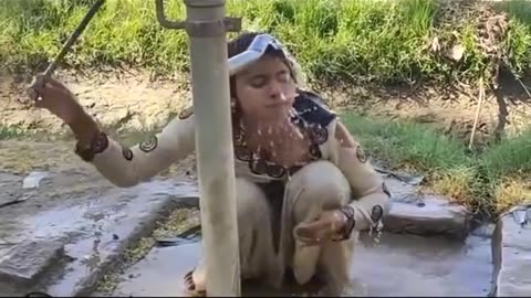 Hot Sexy girl taking bath openly in village