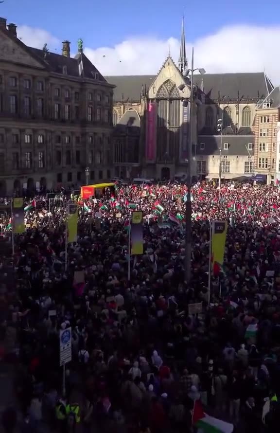 Huge demonstration against Israel in Amsterdam, the Netherlands.