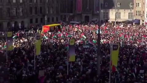 Huge demonstration against Israel in Amsterdam, the Netherlands.