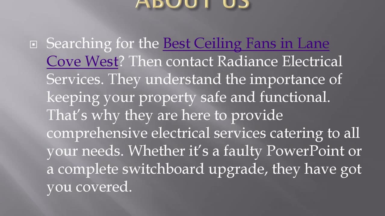 Best Ceiling Fans in Lane Cove West