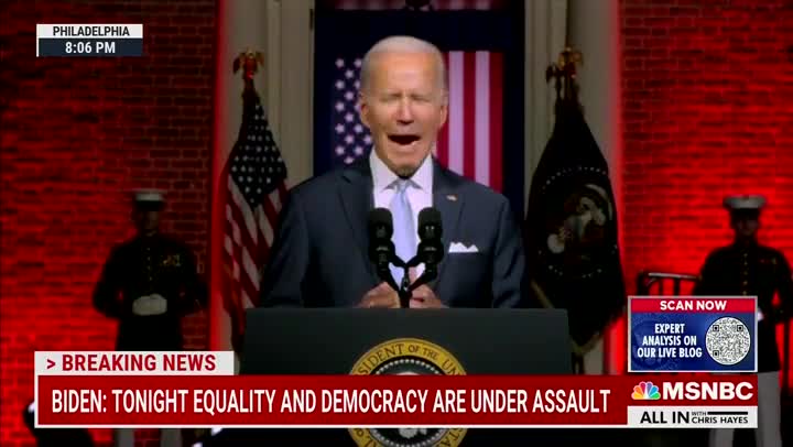 Biden Claims Half The Country Is A Monumental Threat