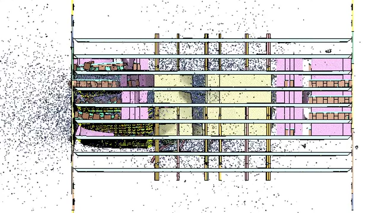 Computer simulation - WTC Towers aircraft impact - Global analyses - WTC1 - GA3 Side