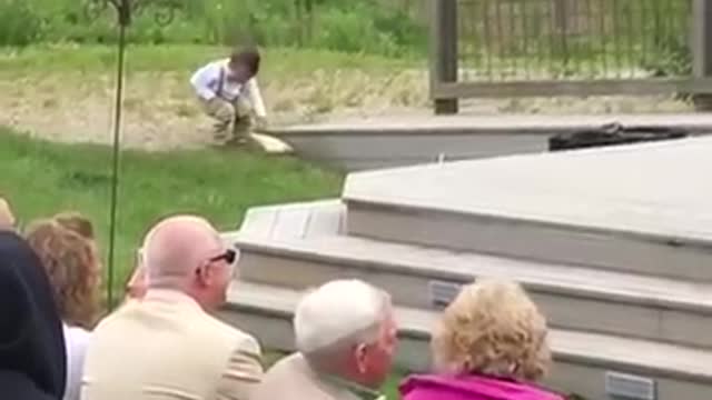 Ring bearers falling - See Kids adding Humour to weddings