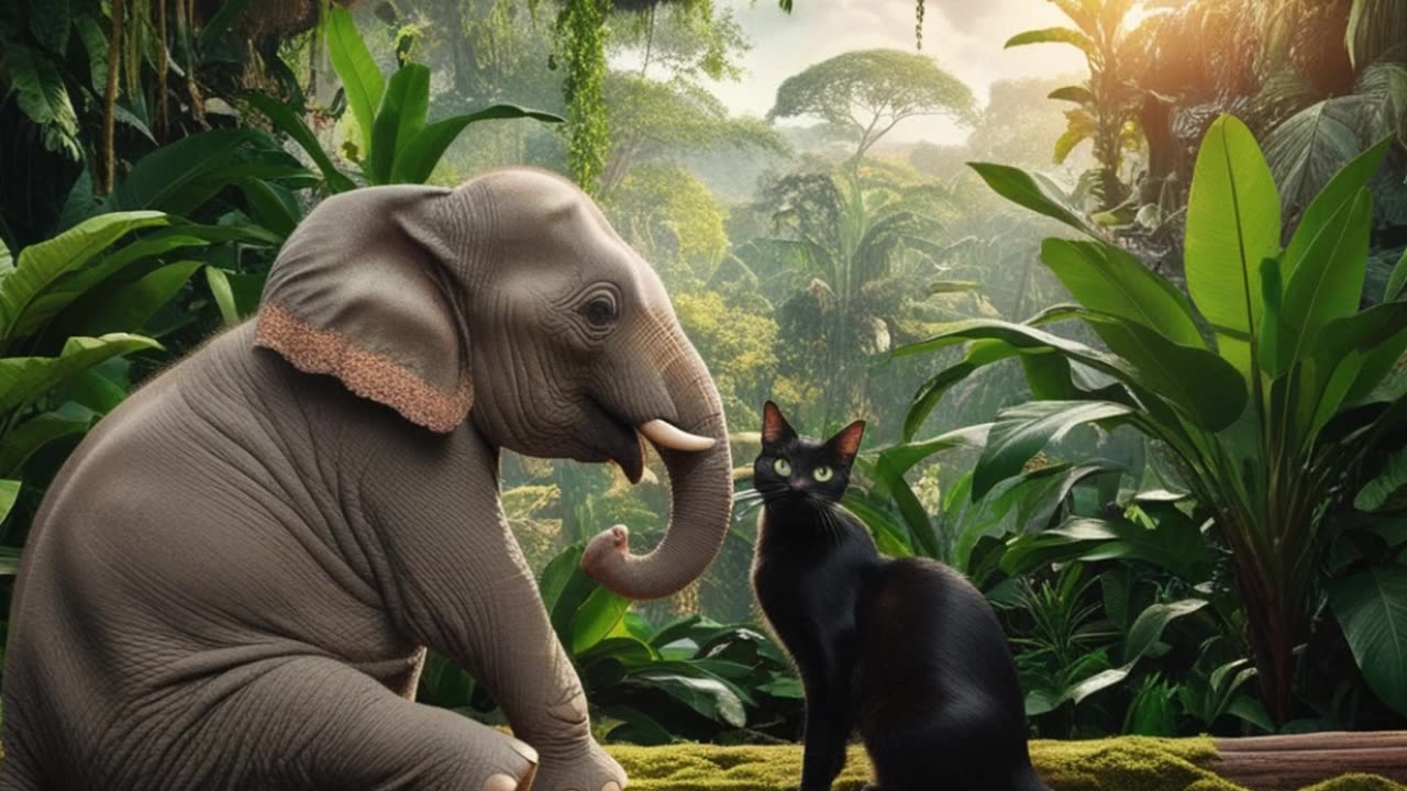 cat and elephant became friends