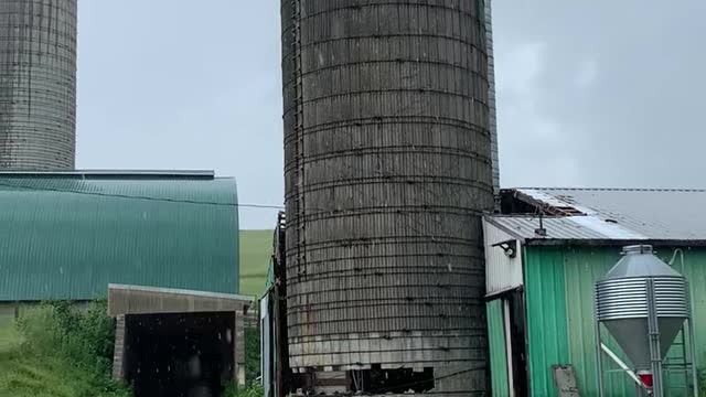 Silo Comes Crumbling Down