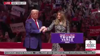 Presented by First Lady Melania, Trump steps onto the stage at Madison Square Garden in NYC