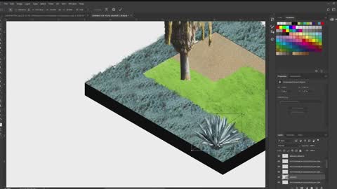 ISOMETRIC SWATCH LANDSCAPE DESIGN RENDERING