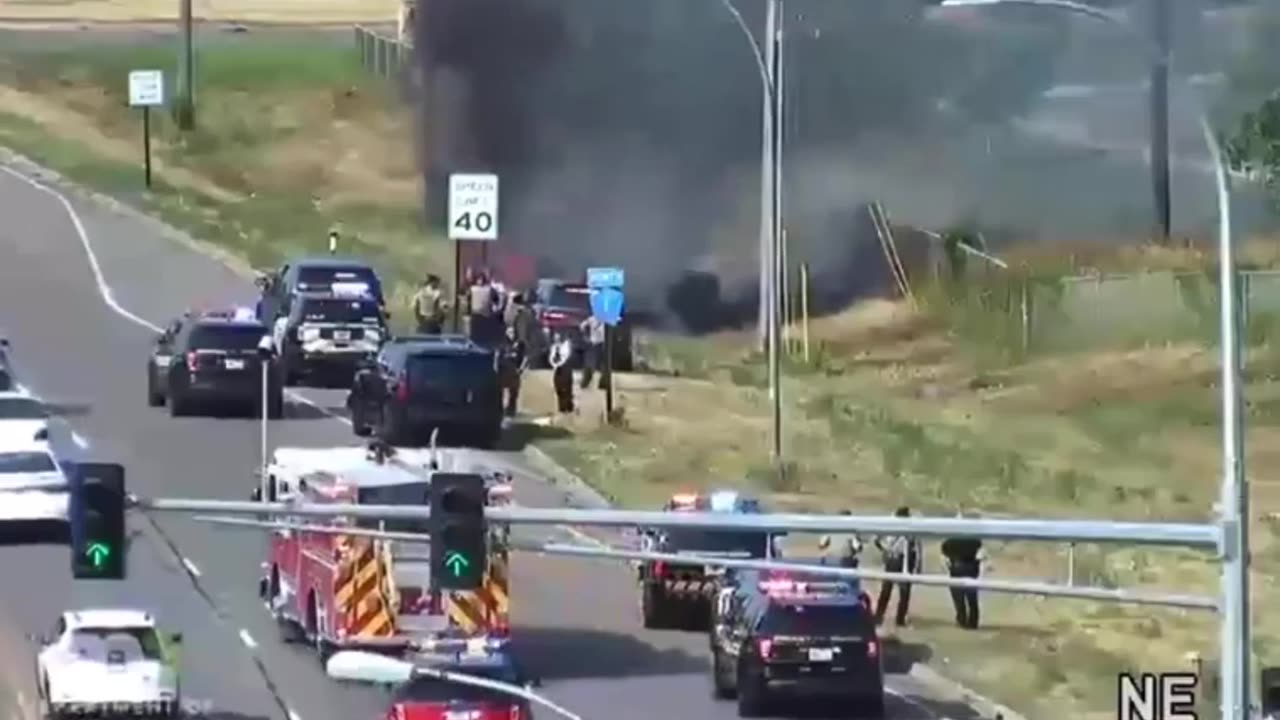 Police chase and pit + multiple people running and car fire! June 30, 2021 at 5;02pm in Fridley, MN