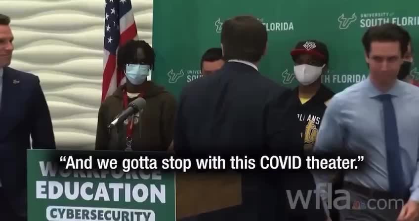 DeSantis at the University of South Florida tells the students they don’t have to wear their masks