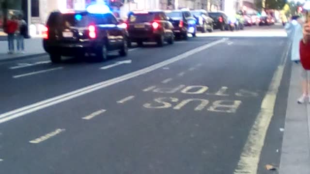 Biden, Beast in Baker St London for the funeral of Queen.
