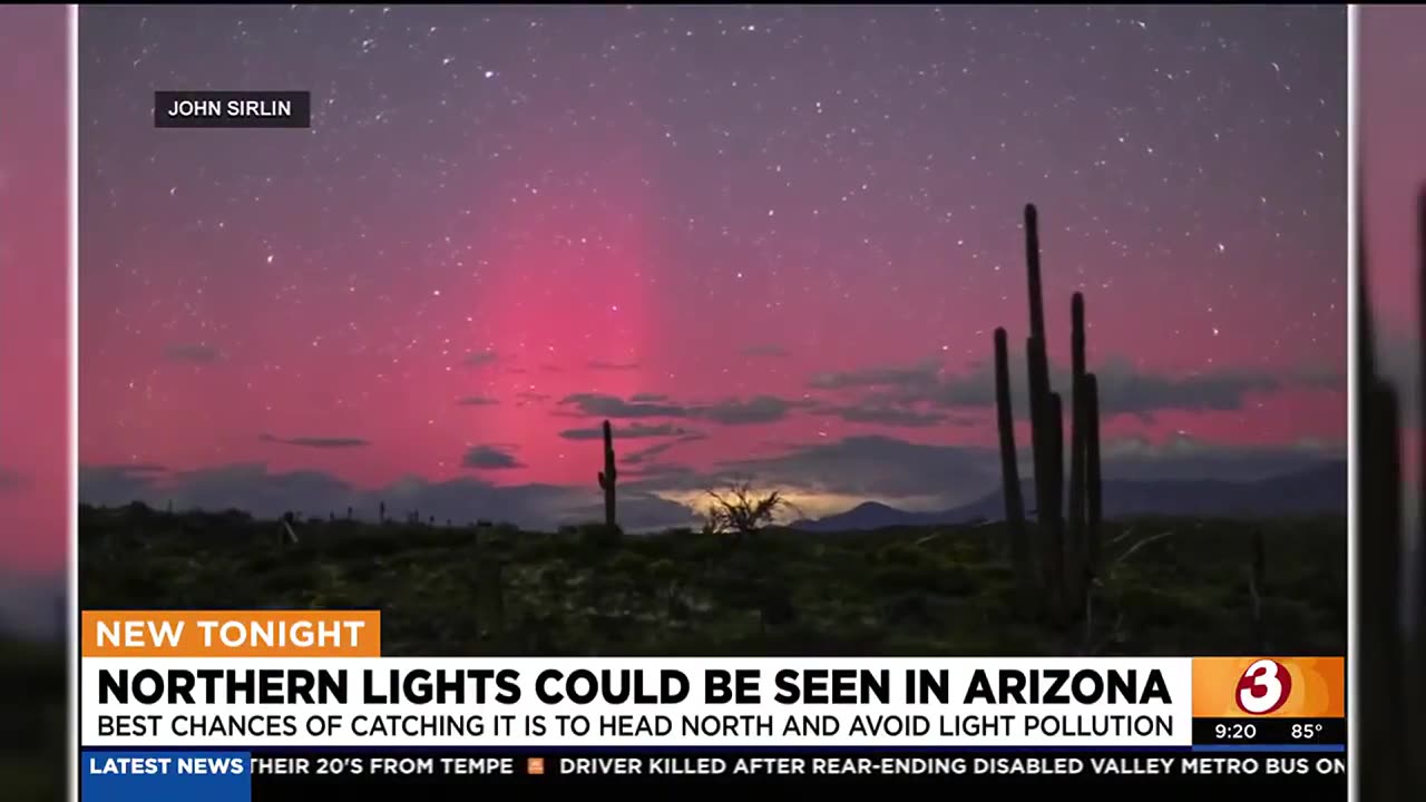 Arizonans see northern lights in sky due to geomagnetic storm